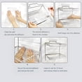 thumbnail image 4 of Estante de acero inoxidable para baño con ganchos, estante de almacenamiento plegable, artículos de tocador, estante sin perforaciones para el hogar, 4 of 4