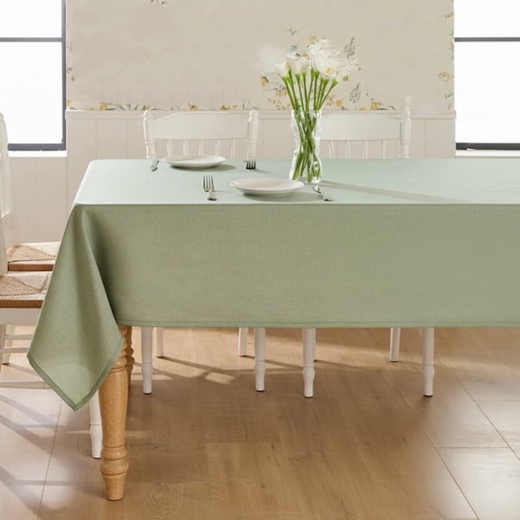 Xukmct Decorative Linen Table Cover Rectangle Tablecloth Waterproof Table Cloth for Wedding Parties Dinner, 24" x 24"