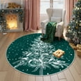 thumbnail image 2 of Moynesa Christmas 5ft Round Rug,5' Round Area Rug Green Christmas Tree Washable Rug Indoor Carpet Decorative Circle Rug Non Slip Soft Rug Holiday Decor for Kitchen Bedroom Foyer Nursery Living Room, 2 of 7