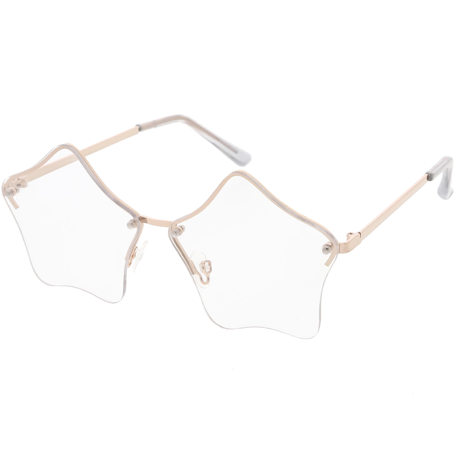 Star Shaped Rimless Sunglasses Metal Frame Color Tinted Lens  display picture 2