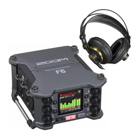 UPC: 0196271279402 | Zoom F6 6-Input / 14-Track Multi-Track Field Recorder with Studio Headphones