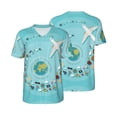 thumbnail image 3 of Daiia Travelling on Airplane Mens Baseball Jersey Button Down Shirts Short Sleeve Sports Uniforms-Small, 3 of 9