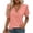 Pink, variant on Women's Summer Tops Wrap V Neck Puff Sleeve Casual Loose Short Sleeve Blouse Patchwork V-Neck T-Shirt, Mint Green S