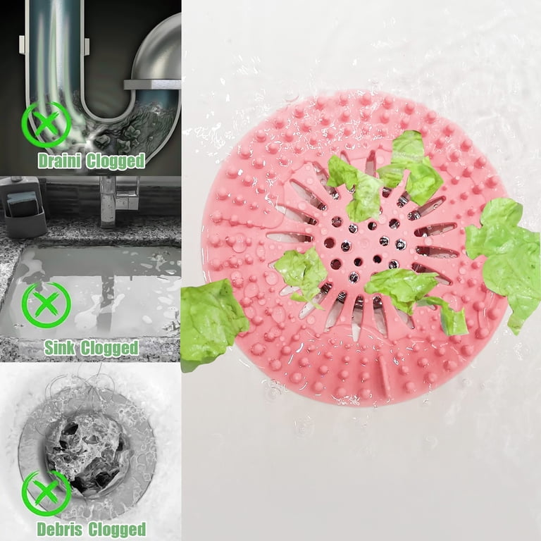 TSV Hair Catcher Drain Covers, 5 Pack Multi-Color photo 2