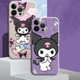 thumbnail image 2 of Bonita funda de teléfono Kuromi para Apple iPhone 8 13 Mini 11 Pro Max 14 Plus XR XS X 12 SE 7 6S 11pro, funda cuadrada suave de TPU líquido xuanjing unisex, 2 of 2
