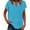 Sky Blue, variant on Womens Tank Tops Loose Fit Cap Sleeve Blouses with V neck Summer Solid Color Beach Outfits