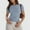 Z001-Light Blue, variant on Women Crewneck Shirts Double Lined Short Sleeved Cropped Solid Basic Tees 2025 Summer Casual Slim Fit Workout Tops