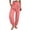 Pink, variant on Women's Linen Barrel Harem Pants Wide Leg High Waisted with Pockets Beach Casual