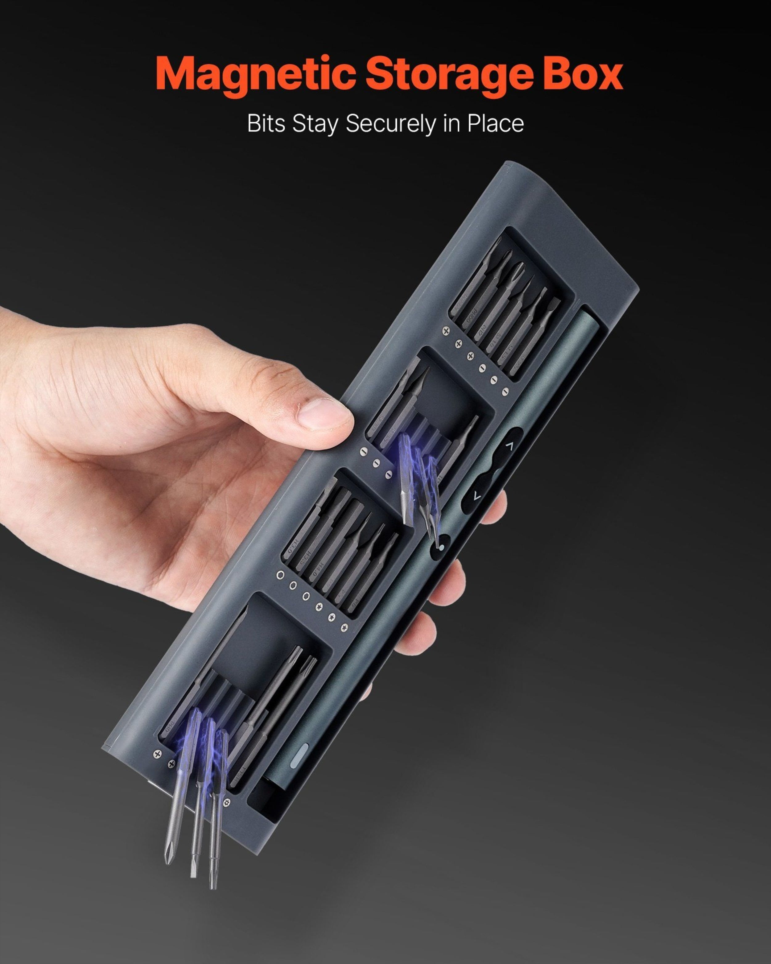 Precision Screwdriver Set with LED Lights, 48 Magnetic Bits.