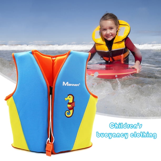 Traje de supervivencia de flotabilidad para niños Accesorios para exteriores de neopreno seguro (S azul)