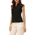 thumbnail image 4 of INSPIRE CHIC Women's V Neck Sleeveless Basic Work Blouse Top XL Black, 4 of 7
