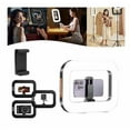 thumbnail image 2 of Rechargeable Selfie Portable Ring Light Adjustable Color Fill Light Cordless Square Design Mobile Video Stabilizer with Remote Control, 2 of 7