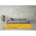 thumbnail image 3 of Ahgly Company Indoor Round Abstract Yellow Contemporary Area Rugs, 6' Round, 3 of 4