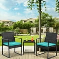 thumbnail image 3 of PayLessHere 3 Pieces Wicker Outdoor Furniture Rattan Patio with 2 Outdoor Chairs,Blue, 3 of 8