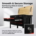 thumbnail image 5 of 3-Drawer Rolling Tool Cart with Wheels, Tool Box Cart with Lift-up Wooden Top, Mechanic Tool Storage Organizer Cabinet for Garage, Warehouse, Workshop, Repair Shop - Black&Red, 5 of 9
