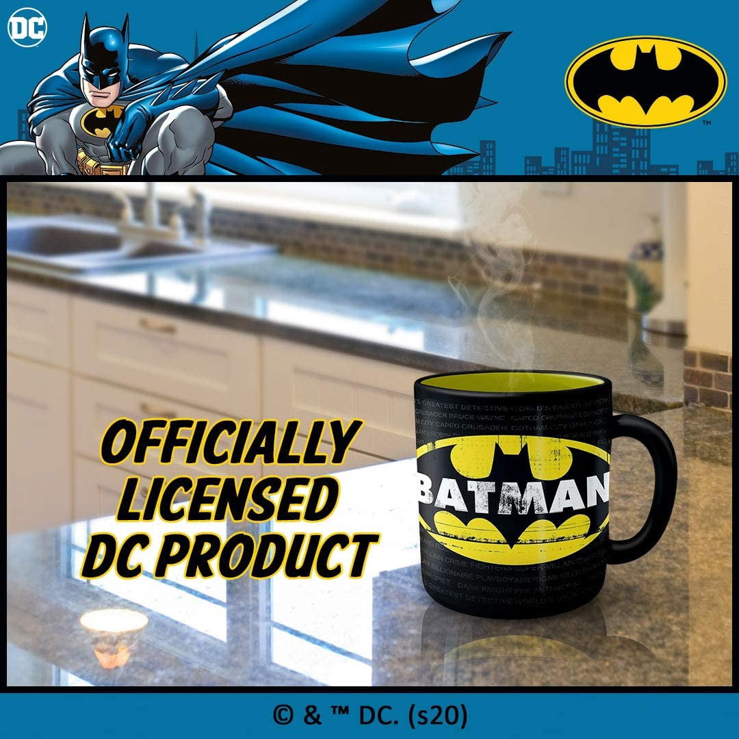Silver Buffalo DC Comics Batman Grimey Logo Jumbo Ceramic Mug, 20 Ounces, 20oz Batman Grimey Logo, 1 Count (Pack of 1)