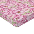 thumbnail image 4 of Ambesonne Floral Themed Fitted Sheet, Romantic Summer Bloom, Full Size, Pale Pink Lime Green, 4 of 5