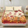 thumbnail image 2 of Qpednta Harvest Pumpkin Fitted Sheet Set, Soft Comfort 3 Piece Sheet Set with 1 Fitted Sheet and 2 Pillowcases, Fade‑Resistant Deep Pocket Bedding Set for Home Decoration, 2 of 7