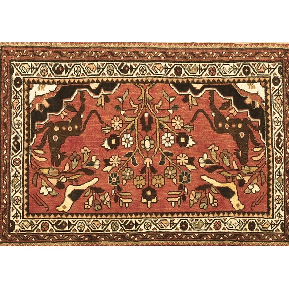 Ahgly Company Indoor Rectangle Persian Brown Traditional Area Rugs, 5' x 7'