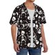 thumbnail image 2 of Balery Skeleton Camisa Casual de Manga Corta con Botones para Hombre, Texturizada, Estilo Cubano, para Playa, Verano-XX-Large, 2 of 5