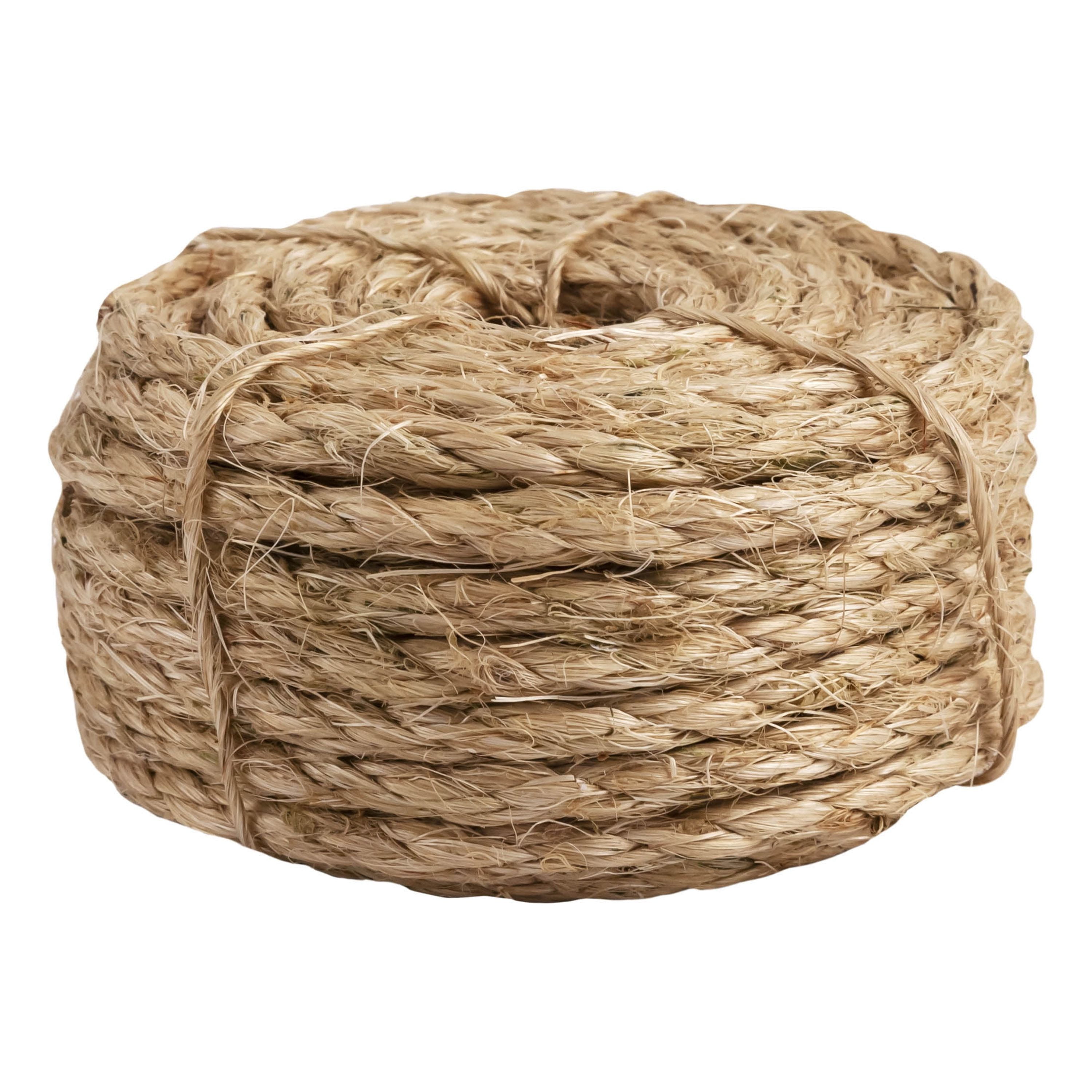 Hyper Tough 8025L-4HT Sisal Rope, 3/8" x 50', Natural Fiber, Twisted, for Outdoor/Garden Use