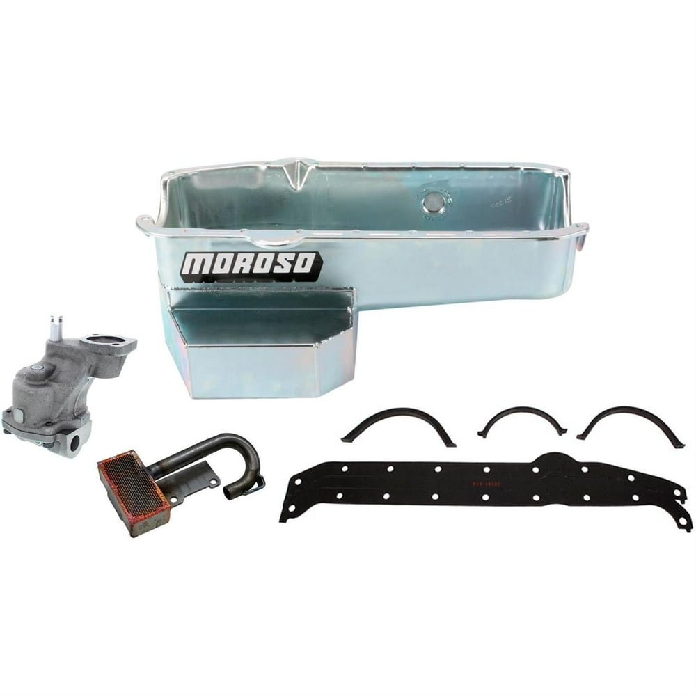 Moroso Oil Pan w/Plug High Volume Oil Pump/Pickup Kit, 5779 SBC