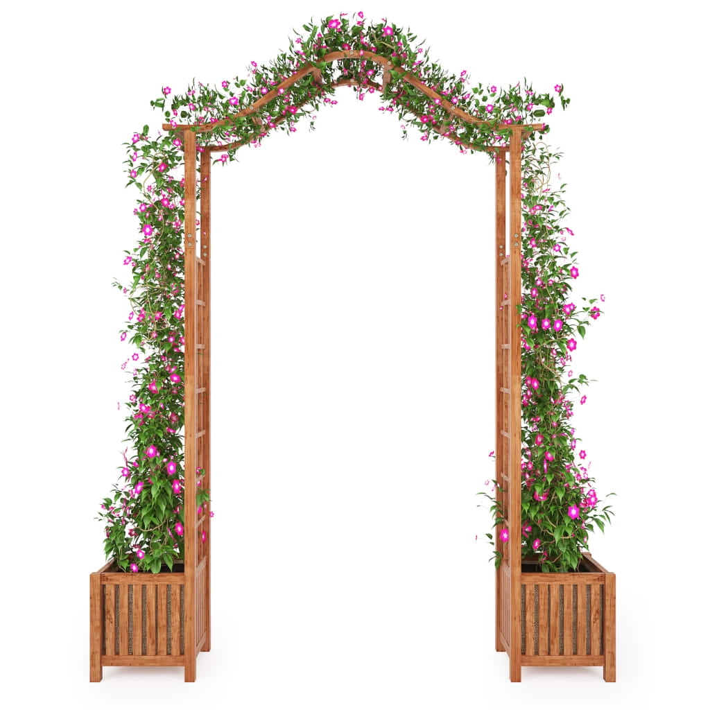 Kepooman Acacia Wood Garden Arch for Climbing Plant and Wedding, Brown Kepooman Acacia Wood Garden Arch for Climbing Plant and Wedding, Brown