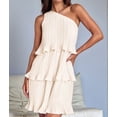 thumbnail image 5 of Women'S Summer Sleeveless Mini Dress Boho One Shoulder Ruffle Tiered Layered Flowy A Line Dresses Color XL, 5 of 9