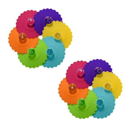 

12PCS New Cute Anti-Dust Silicone Glass Cup Cover Coffee Mug Suction Seal Lid Cap Food Grade Round Mug Cover