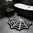 thumbnail image 4 of Euahivb Halloween Spider Web Bath Mat 23.6×15.8 Inch Soft Polyester Gothic Floor Rug Spooky Bathroom Doormat for Tub Shower Bedroom Doorway Fall Decor, 4 of 9