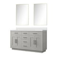 thumbnail image 2 of Abbey 60" W White Oak Double Vanity Cultured Marble Top and 55" Mirror, 2 of 6