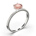 thumbnail image 3 of Beautiful Art Deco 1.25 Carat Round Cut Morganite And Diamond Moissanite Engagement Ring, Wedding Ring in 925 Sterling Silver With 18k White Gold Plating Gift For Her, Girlfriend Promise Ring, 3 of 3