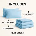 thumbnail image 3 of Comfy Bamboo World Series 90gsm 4pc Microfiber Bedsheets Sheet Set, Queen Size Bed, Blue, 3 of 5