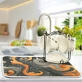 thumbnail image 5 of Black and Orange Dish Drying Mat Microfiber Kitchen Pad Large Counter Absorbent Dish Mats Drainer Rack 16"x18", 5 of 7