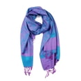 thumbnail image 4 of Sakkas 70" x 28" Paisley Self-Design Pashmina Shawl / Wrap / Stole - Turquoise / Purple - One Size, 4 of 5