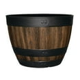 thumbnail image 6 of 16 Inch Resin Barrel Planter Indoor Outdoor Garden Decor Large Flower Plant Pot, 6 of 6