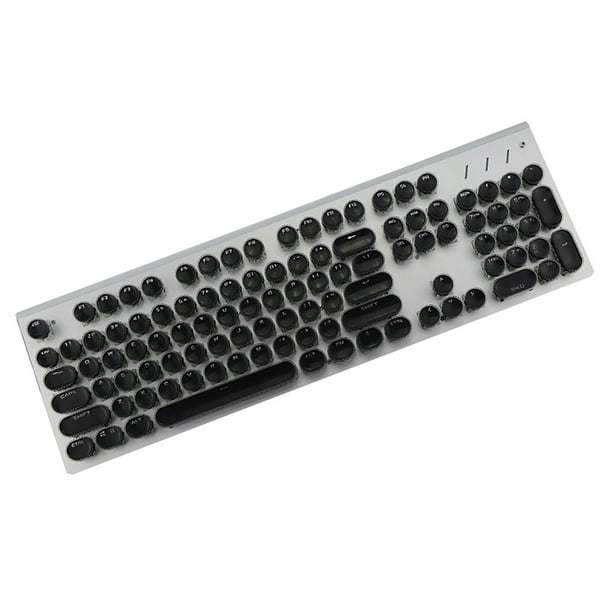 Teclado retroiluminado, receptor ABS de mano, redondo, fuerte estabilidad, ergonomía suave, teclas, cubierta, ordenador portátil para el hogar, Juegos de teclado y mouse para computadora Negro