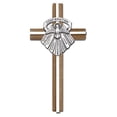 thumbnail image 2 of 6 inch Confirmation Cross, Walnut w/ Antique Silver inlay, 2 of 3