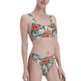 thumbnail image 2 of Vsdgher Womens High Waisted Bikini Sets Two Piece Swimsuit Rose Flowers Print Tummy Control Bathing Suit-X-Large, 2 of 8