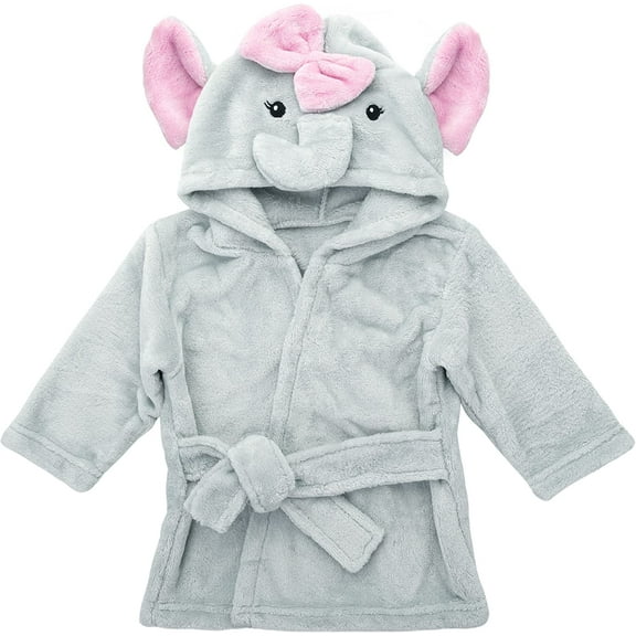 Mr. Pen- Baby Animal Face Robe, Unisex, 0-9 Month, Plush Baby Robe