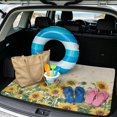thumbnail image 2 of Uourmeti All Weather Trunk Protector Mat 29" x 39", Sunflower Pattern Print Stylish Dog Cargo Protector Dust-proof Cargo Mat for Vehicle Interior, 2 of 7