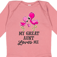 thumbnail image 4 of Inktastic My Great Aunt Loves Me with Two Flamingos Boys or Girls Long Sleeve Baby Bodysuit, 4 of 5