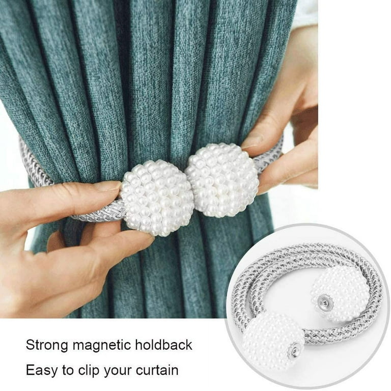 Pearl Magnetic Curtain Clips Curtain Holders Tieback Buckles Clips Hanging  Ball Buckle Tie Back Curtain Accessories Home Decor