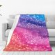 thumbnail image 1 of Fotbe Rainbow Glitter Cute Manta de Franela Acolchonada con Estampado, Súper Suave y Esponjosa, Extra Grande para Sofá, Cama, Uso Todo el Año-50"x40", 1 of 7