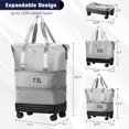 thumbnail image 5 of Foldable Rolling Travel Bag Expandable Duffel With 360° Wheels Trolley Sleeve Luggage Bag Waterproof Carry On Overnight Tote For Home Storage Gym Moving Camping, 5 of 12