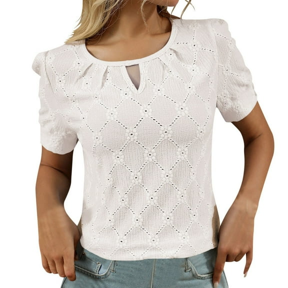 Gbsyewxs Womens Tops Short Sleeve Crew Neck Solid Color Fashion Summer T Shirts For Women Beige