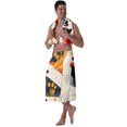 thumbnail image 6 of Colevkie Men's Quick Drying Bath Skirt & Shower Towel Set Soft and Absorbent Beach Towel Shower Skirt Bath Wrap Set for Spa Sauna Home 2 Pcs Printed Puppy Footprints Pattern, 6 of 6