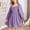 Purple, variant on Fesfesfes Kids Girls Smocked Puff Sleeve Dress Square Neck Ruffle Hem Tiered A-Line Casual Party Outfit for School Daily Wear Autumn Spring Ages 2-13 Years