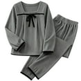 thumbnail image 5 of MVRLSH Pajamas For Women Set Winter Flannel Coral Fleece Pajama Set Thickened Warm Cozy Loungewear Popular Aesthetic Sleepwear Gray M-Xxl, 5 of 5
