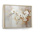thumbnail image 2 of Designart "Minimalist Beige And Gold Orchids II" Orchids Floater Framed Wall Decor, 2 of 5
